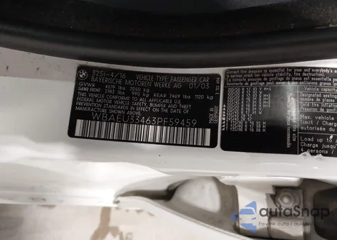 2003 BMW 325Xi z USA, uszkodzony, nr VIN WBAEU33463PF59459